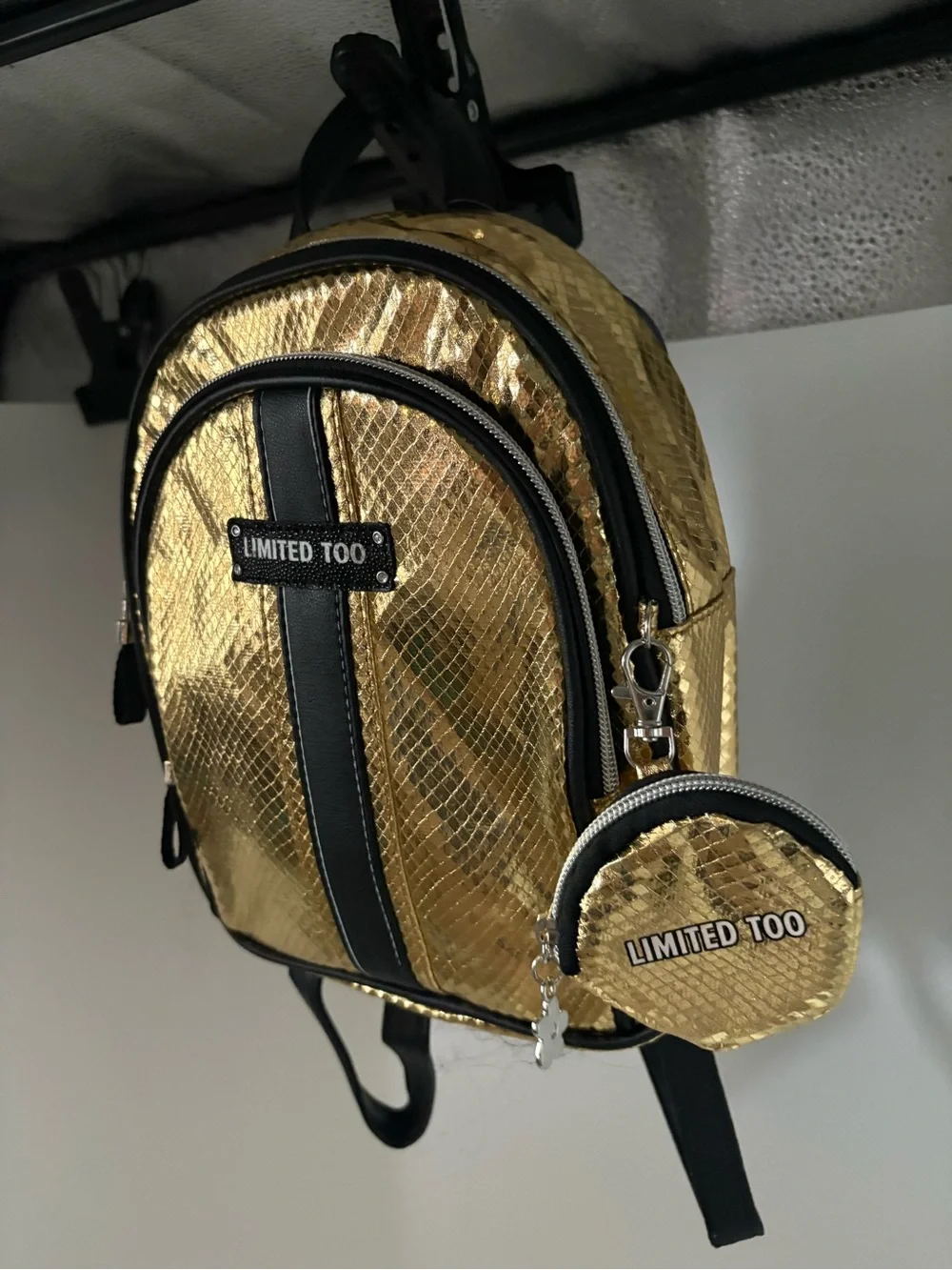 Limited Too Gold Mini Backpack for girls